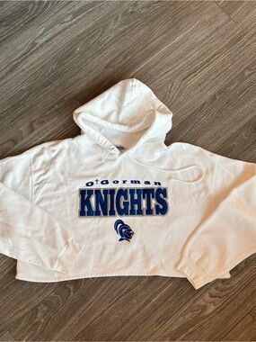 white hoodie with label